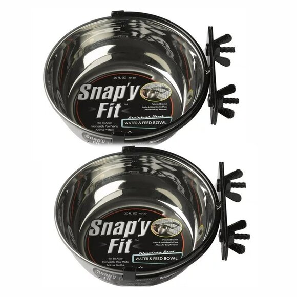 New Pets Snap’y Fit Stainless Steel 10 oz. Water and Feed Bowls - Picture 1 of 6